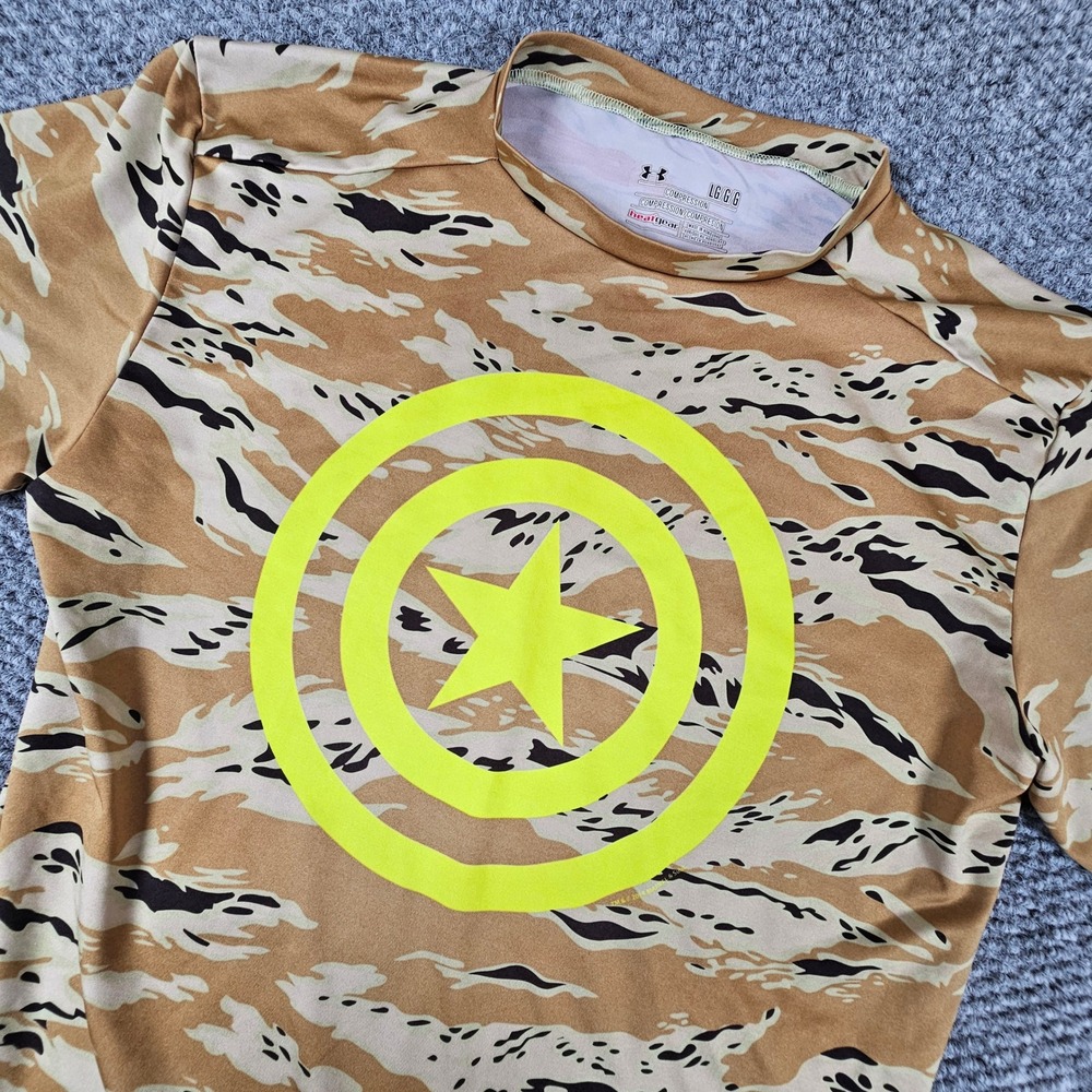 Under Armour Captain America Compression Shirt Mens Large Camo HeatGear
